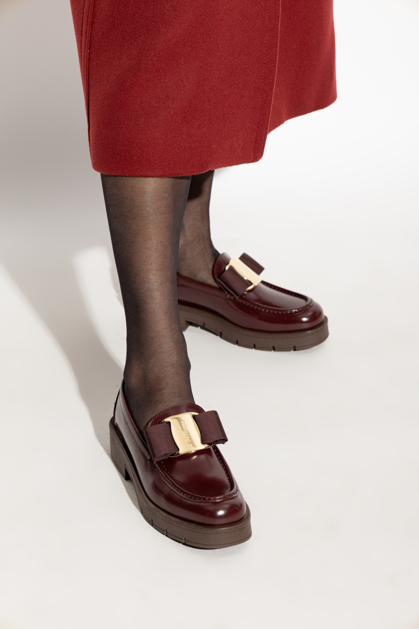 Burgundy Mirty leather shoes FERRAGAMO - Vitkac AS